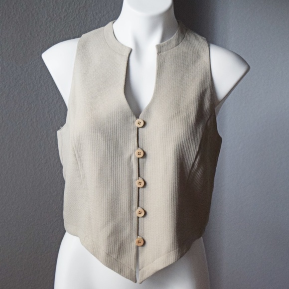 Giorgio Armani Jackets & Blazers - Giorgio Armani Button Down Tan Wool Vest Size 10